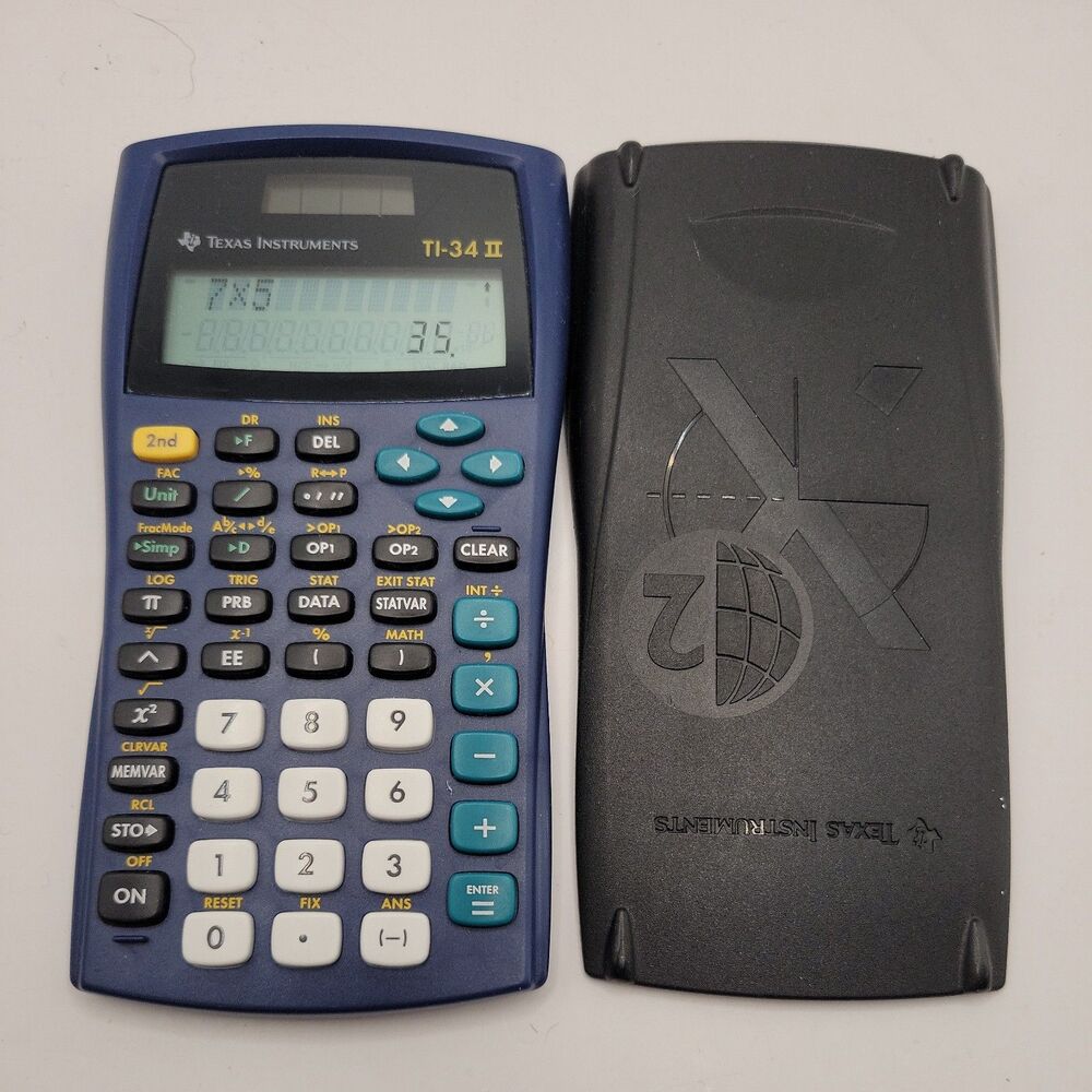 Texas Instruments TI-34 II Scientific Calculator Good Condition with Cover